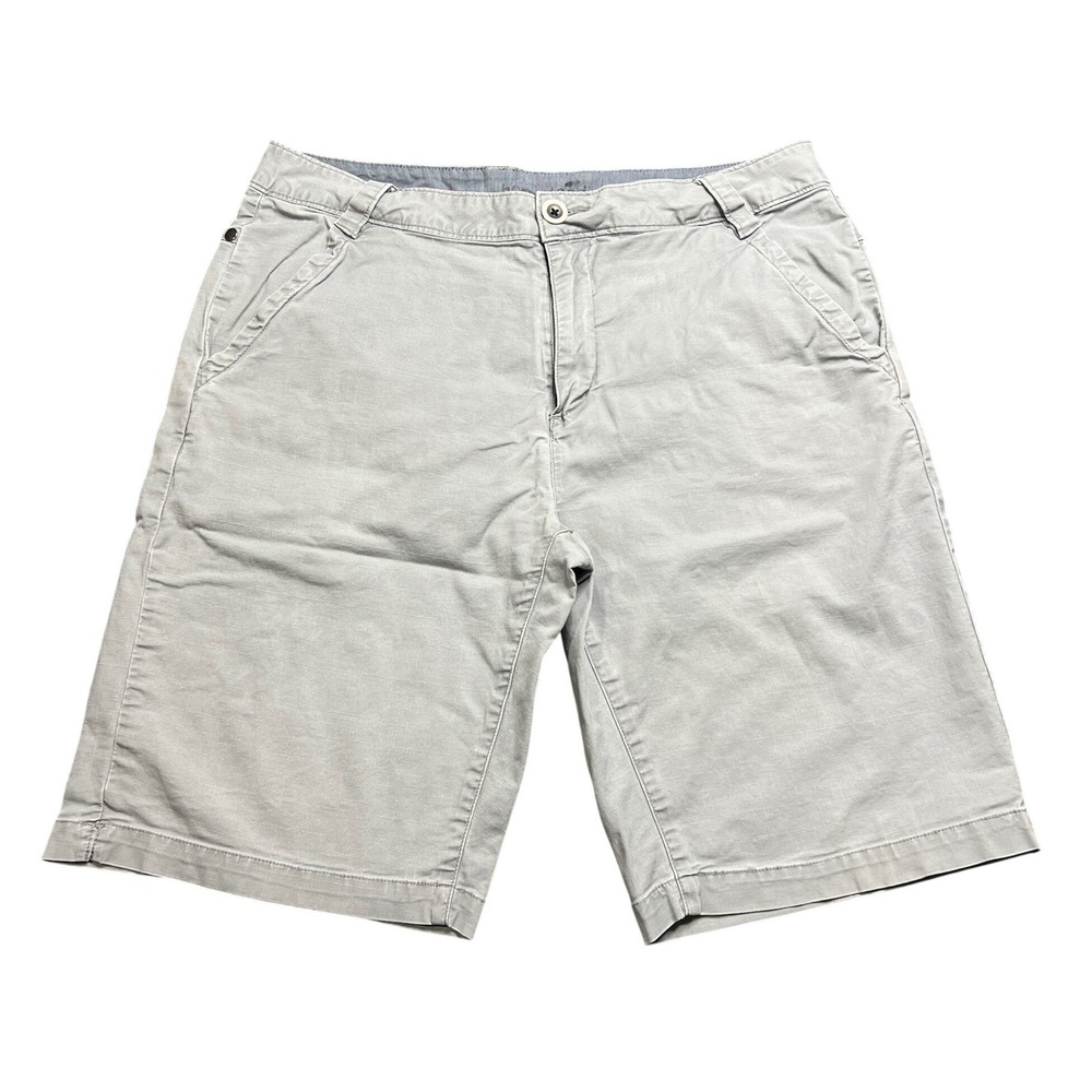 Horny Toad Casual Shorts Men's 34 Gray Ripstop Organic Cotton Stretch Blend
